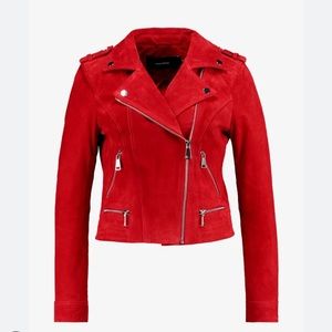 Vero Moda Red Suede Leather jacket.